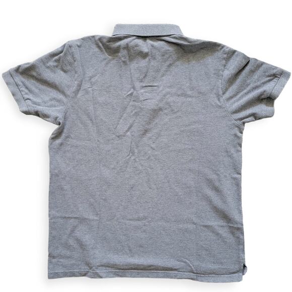 American Eagle Outfitters AEO Heathered Dark Gray Pique Polo T-Shirt Men Sz L - Picture 2 of 10